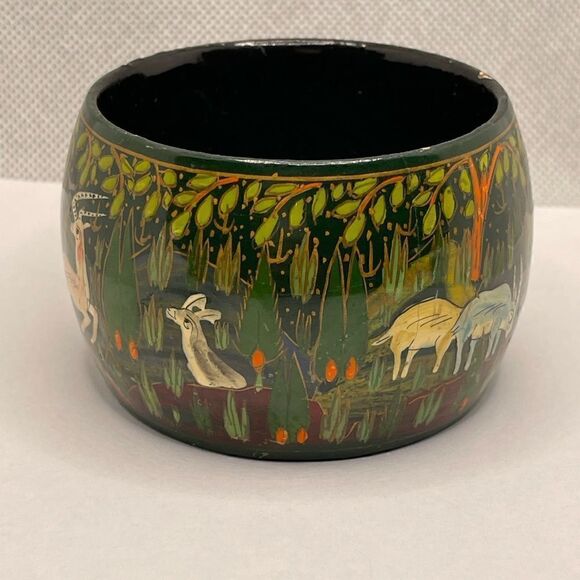 Vintage bangle wood hand paint - Picture 9 of 14